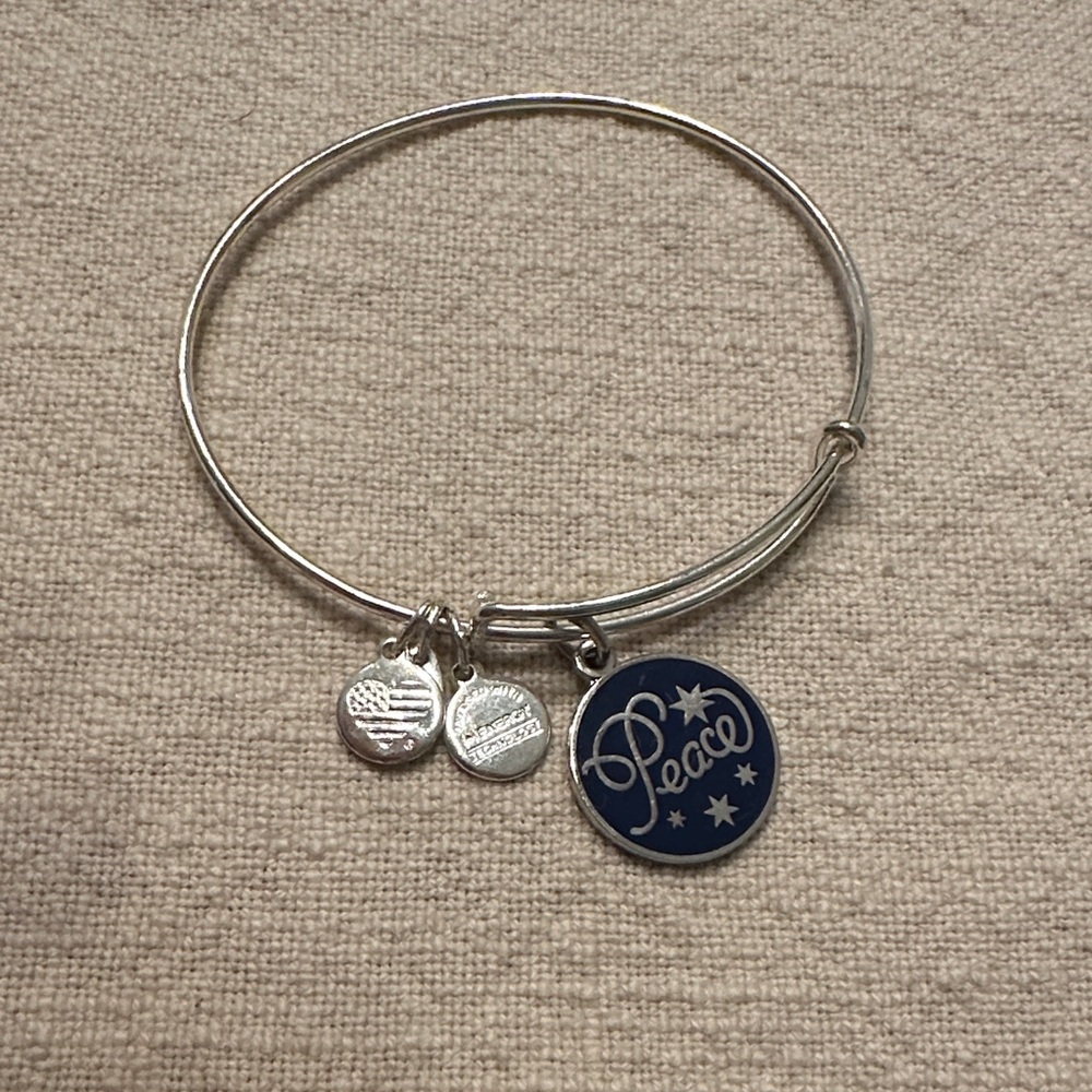 Alex and Ani Silver Peace Bracelet